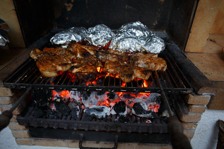Meat grillingの写真素材