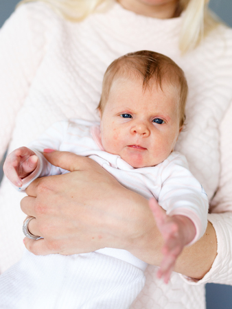 Little baby and her motherの写真素材