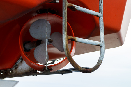 Screw propeller of rescue boatの写真素材