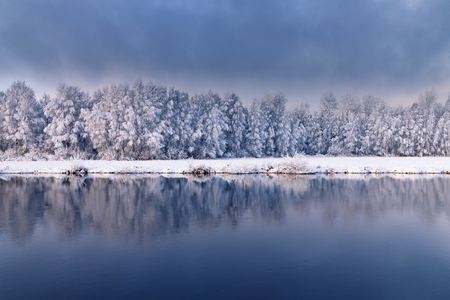 Riverside in wintertimeの写真素材