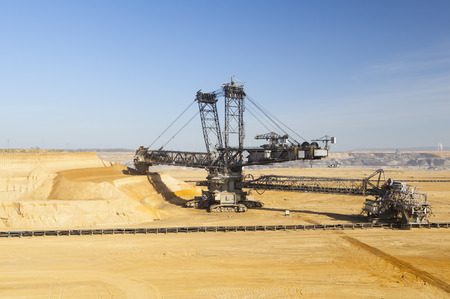 A giant Bucket Wheel Excavator at work in a lignite pit mineのeditorial素材