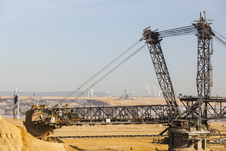 A giant Bucket Wheel Excavator at work in a lignite pit mineのeditorial素材