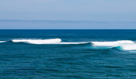 Tall waves on the Atlantic Ocean in the south of Fuerteventura