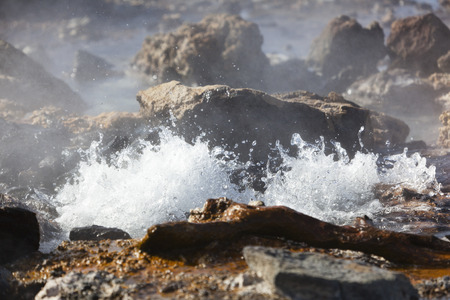 Detail of hot springs at Lake Bogoria in Kenya.の写真素材