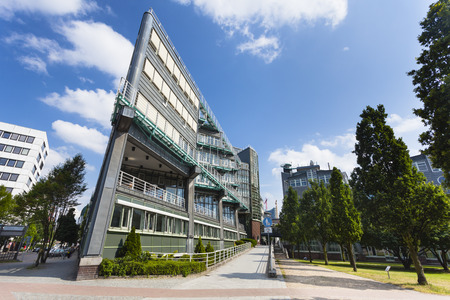 Office buildings around the Schaarmarkt near Michaelis Church (Michel) in Hamburg, Germanyのeditorial素材
