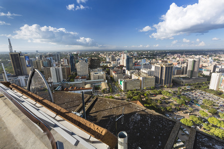 Nairobi, Kenya - December 23: View from the KICC observation platform over the business district of Nairobi, Kenya on December 23, 2015のeditorial素材