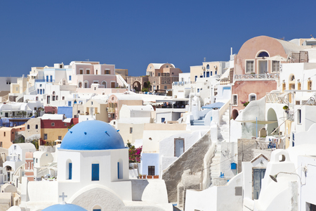 View of the village Oia in Santorini, Greece.のeditorial素材