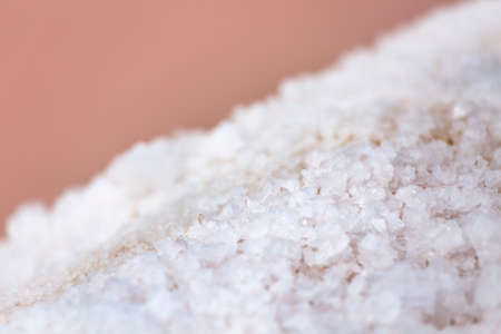 Detail view of salt crystals harvested out of red water basins of the Salinas de Fuencaliente in La Palma, Spain.の写真素材