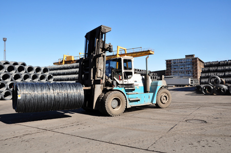 Production of steel in a steel mill - production in heavy industryの写真素材