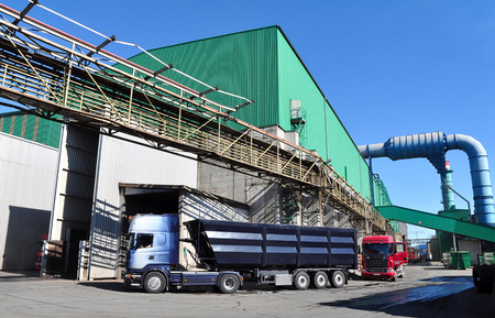 Production of steel in a steel mill - production in heavy industryの写真素材