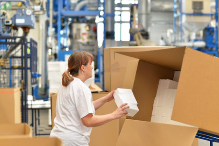 styrofoam components into packages for the customer.