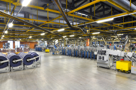 machines of a large printing plant - printing of daily newspapersの写真素材