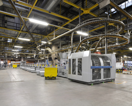 machines of a large printing plant - printing of daily newspapersの写真素材