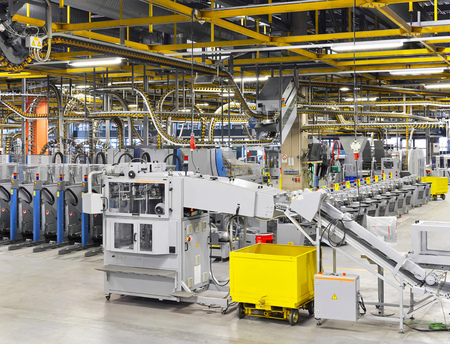 machines of a large printing plant - printing of daily newspapersの写真素材