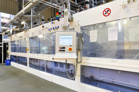 high tech factory - production of solar cells - machinery and interiors