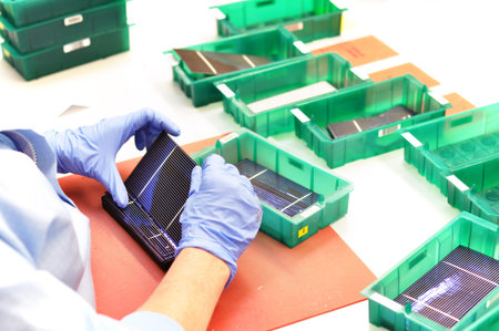 production of solar cells - wafer modules for final assembly -