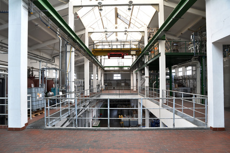 industrial plant: chemical plant with machinery, technology and interior - architecture in industryの写真素材