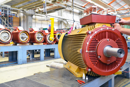 architecture and equipment of a factory for mechanical engineering: assembly of electric motorsの写真素材