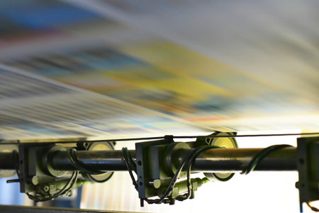 printing of coloured newspapers with an offset printing machine at a printing press company
