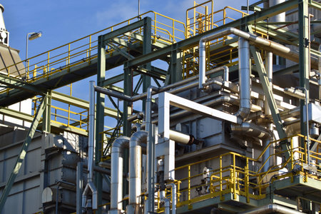 Refinery for the production of fuel - architecture and buildings of an industrial complex
