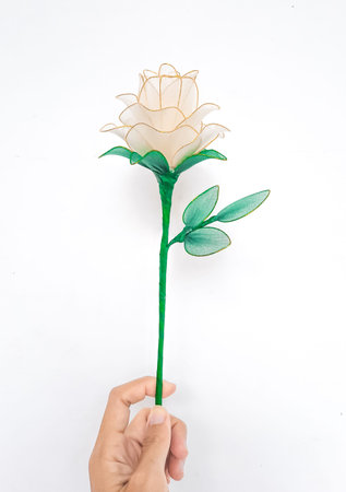 Artificial Rose Made From Nylon Fabricの写真素材