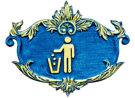 No littering sign on white backgroundの写真素材