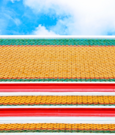 roof tiles of classic Buddhist in Thailandの写真素材