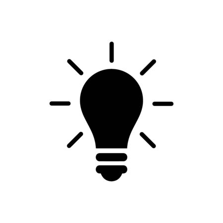 Light Bulb line icon vector, isolated on white background. Idea sign, solution, thinking conceptのイラスト素材