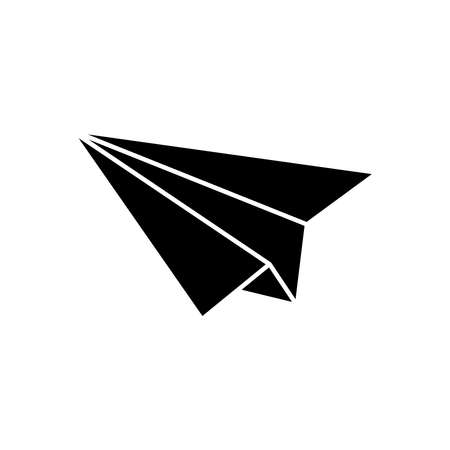 Paper plane icon design template, flat design illustration on white backgroundのイラスト素材