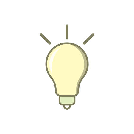 Light Bulb line icon vector, isolated on white background. Idea sign, solution, thinking conceptのイラスト素材