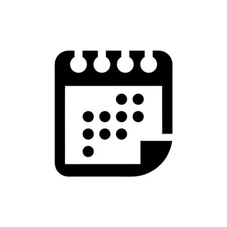 Flat calendar Icon. Calendar on the wall vector on white backgroundのイラスト素材