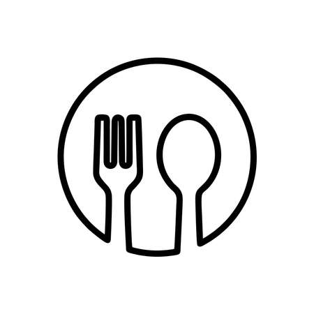 Spoon and fork Icon vector design templates on white backgroundのイラスト素材