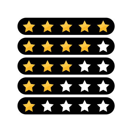 Rating star icon vector design templates isolated on white backgroundのイラスト素材