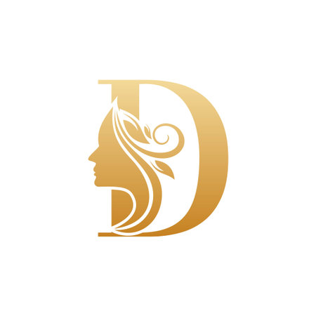 Initial D face beauty logo design templates simple and elegantのイラスト素材