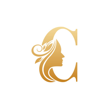 Initial C face beauty logo design templates simple and elegantのイラスト素材