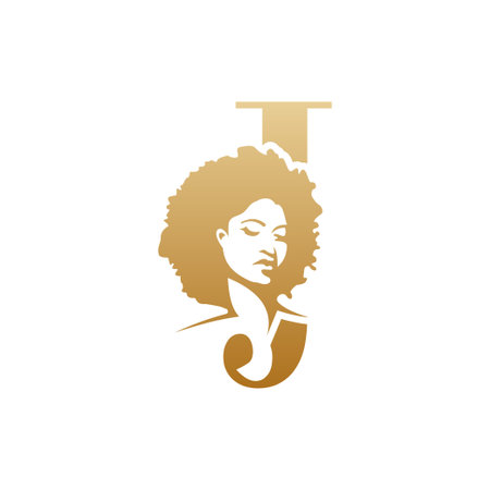 Initial afro face logo vector design templates isolated on white backgroundのイラスト素材