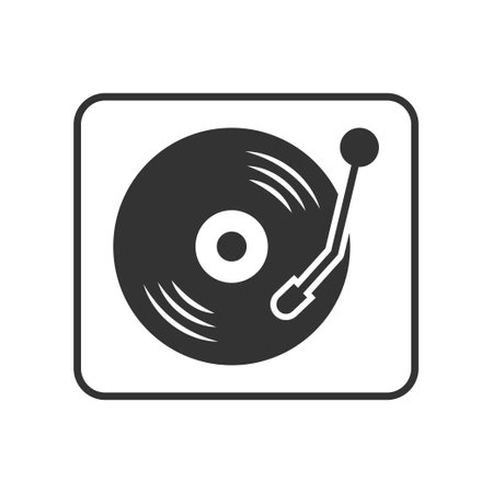 Vinyl record player icon vector design templates isolated on white backgroundのイラスト素材