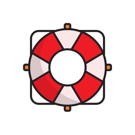 Lifebuoy icon vector design templates simple and modern isolated on white backgroundのイラスト素材
