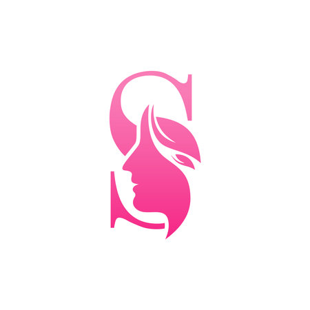 Initial S face beauty logo design templates simple and modern conceptのイラスト素材