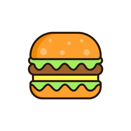 Delicious burger icon food beverages simple and modern concept design templatesのイラスト素材