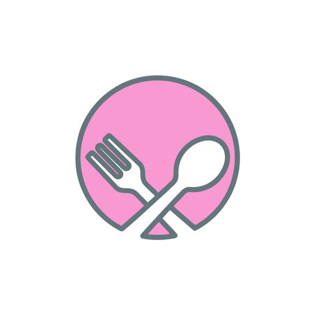 Spoon and fork icon vector design templatesのイラスト素材