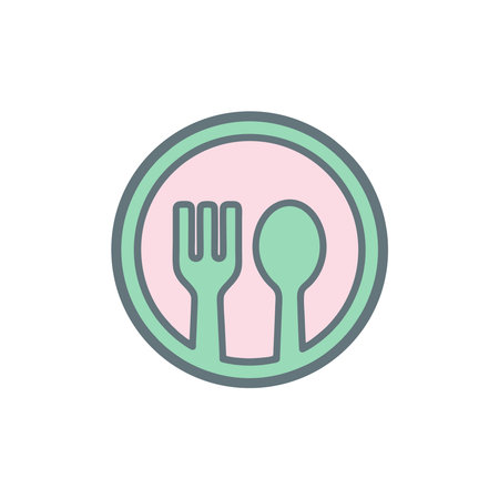 Spoon and fork icon vector design templates