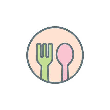 Spoon and fork icon vector design templatesのイラスト素材