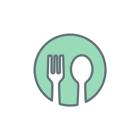 Spoon and fork icon vector design templatesのイラスト素材