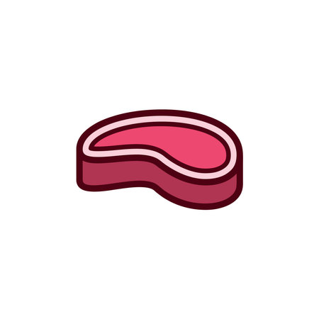 Steak icon in flat style. Steak vector illustration on white isolated background. Steak business concept.のイラスト素材