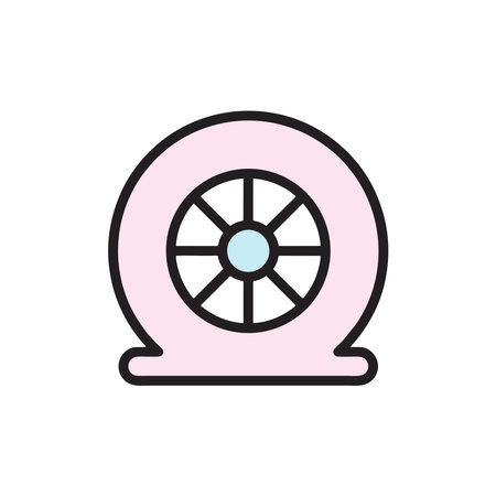 Tire icon in flat style. Wheel vector illustration on white isolated background. Tire business concept.のイラスト素材