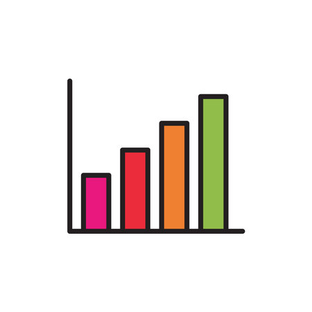 Chart icon vector isolated on white background for your web and mobile app design, Chart logo conceptのイラスト素材