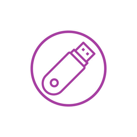 Usb flash drive icon in flat style. Usb flash drive vector illustration on white isolated...