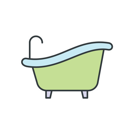 Bathtub icon vector design templates simple and modern concept, isolated on white backgroundのイラスト素材