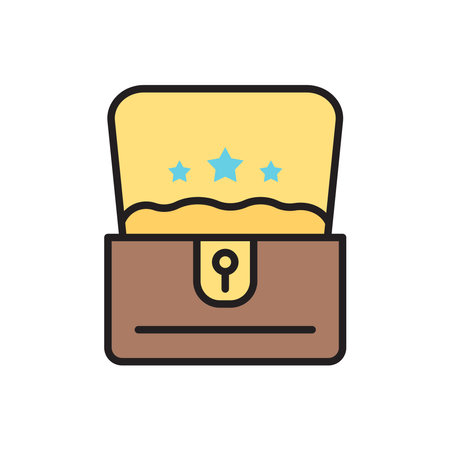 Treasure chest icon vector design templates simple and modern conceptのイラスト素材